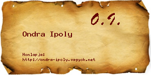 Ondra Ipoly névjegykártya